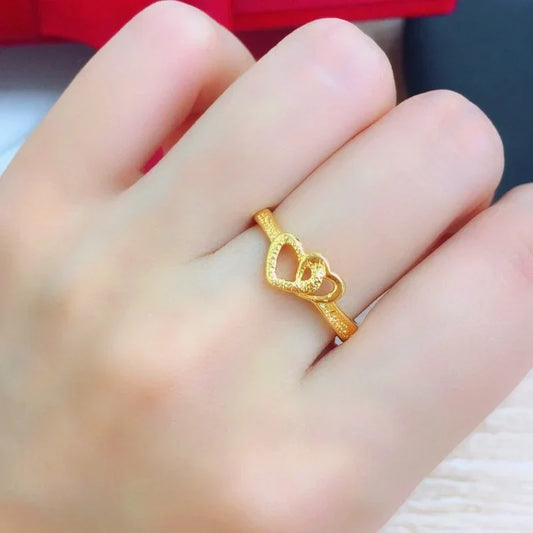Gold Plated Retro Heart Ring